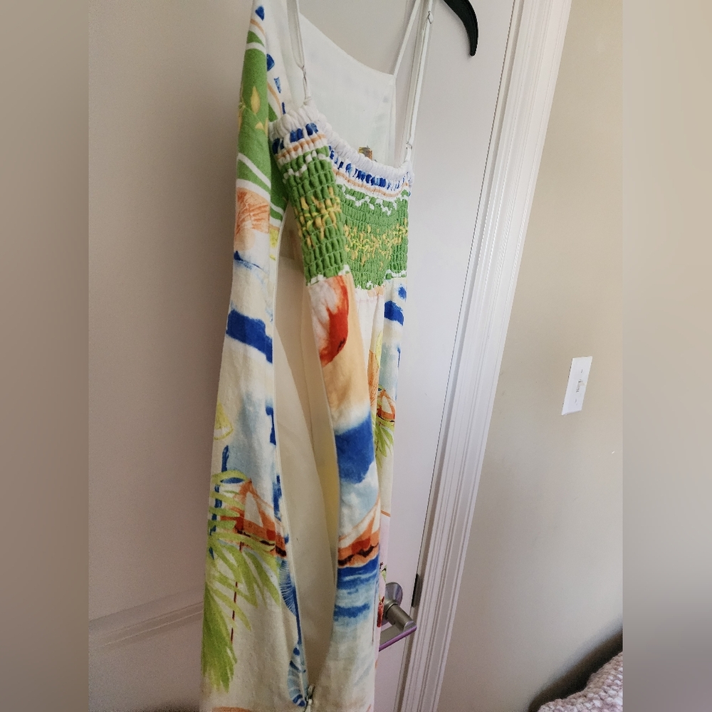 C&C California Tropical Linen Blend Maxi Dress - Picture 3 of 8